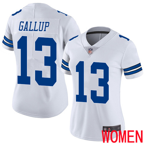 Women Dallas Cowboys Limited White Michael Gallup Road #13 Vapor Untouchable NFL Jersey